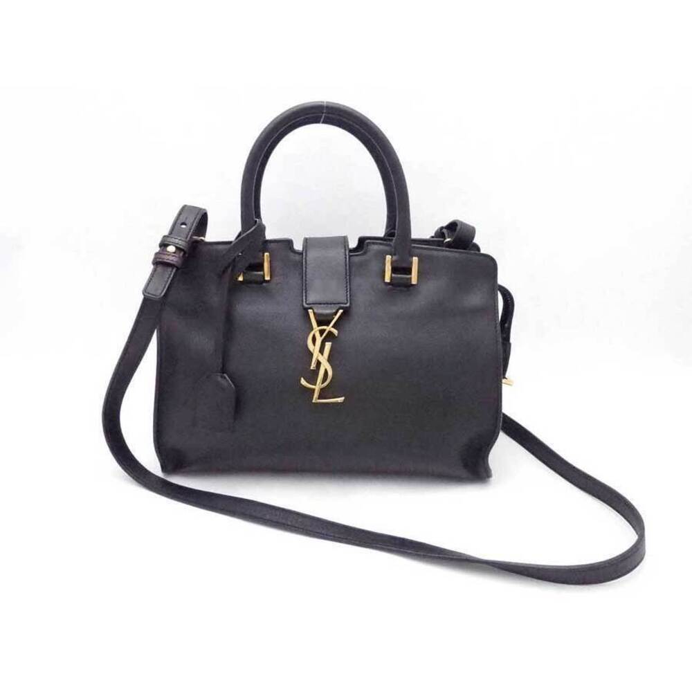 Saint Laurent Baby Cabas 2way Shoulder Bag leather Black